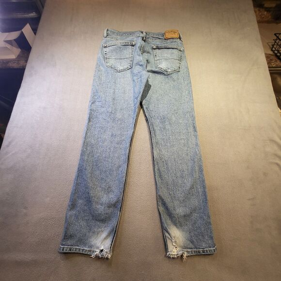 Levis Signature Mens 32x30 Regular Fit Straight Leg Distressed Denim Jeans - Picture 11 of 12